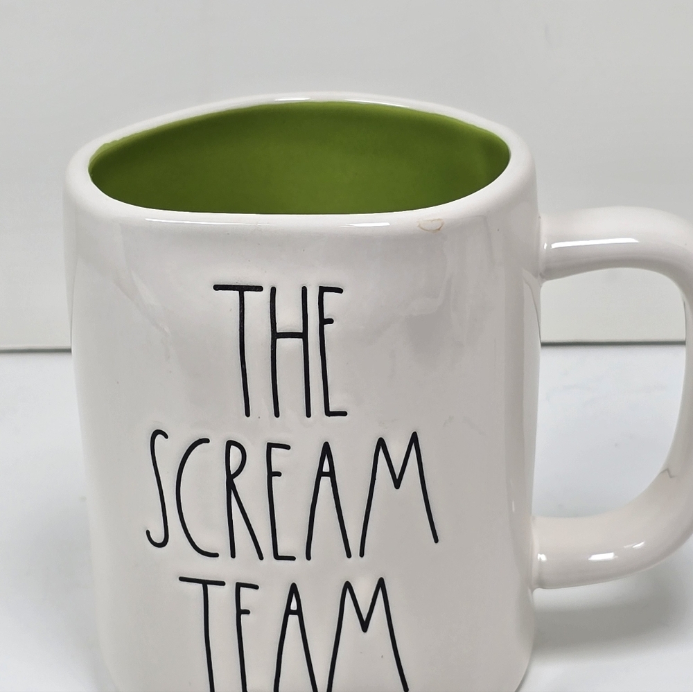 Rae Dunn Disney Monsters Inc Scream Team Mug Green Interior New - Picture 2 of 5